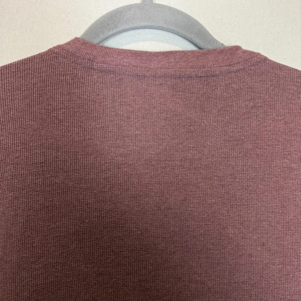 Banana Republic Shirt Mens XL Red‎ Thermal Long Sleeve Henley Tee Cotton